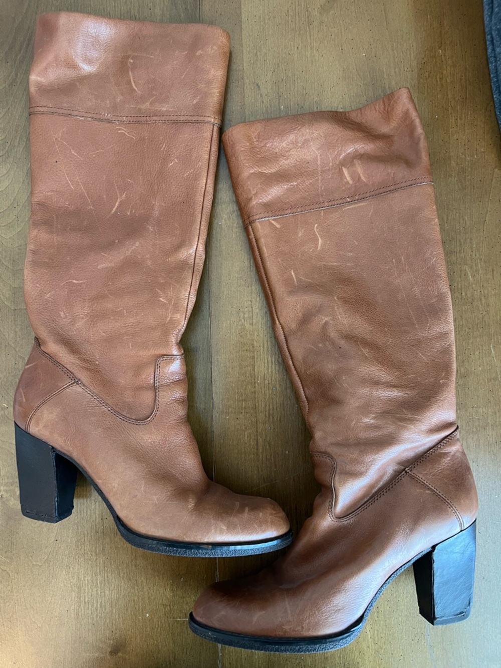 💕 Franco Sarto Tall Leather Riding Boots Western Festival Ranch Size 8